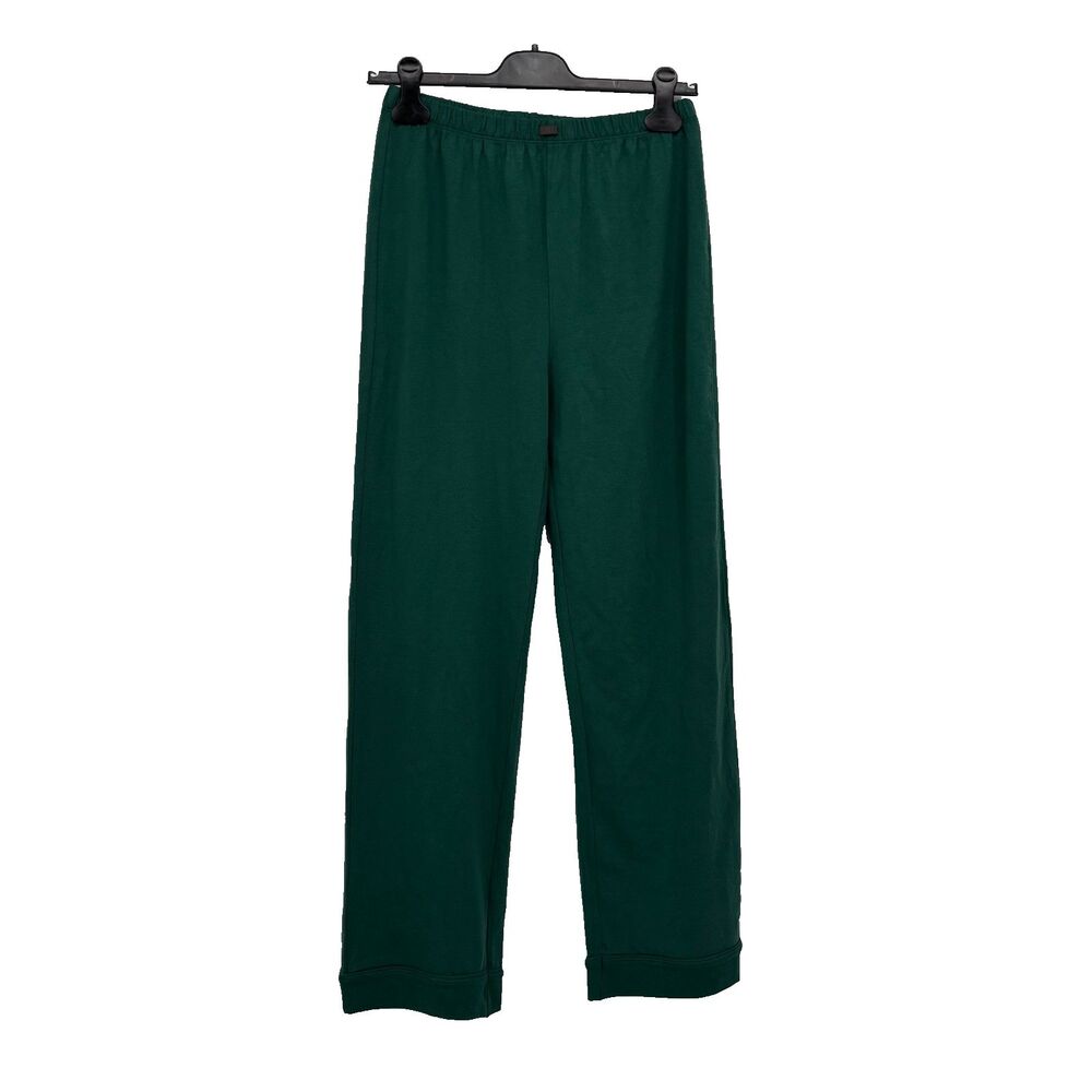 Lunya Sz XS Green Pants Loungewear Elastic Waist Faux Cuff Jersey NWOT